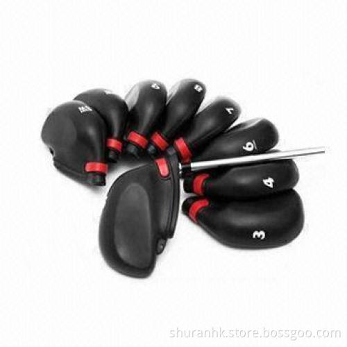 Club Iron Head Covers with 9 Number Imprinted, Made of Nylon and Iron, Used in Golf